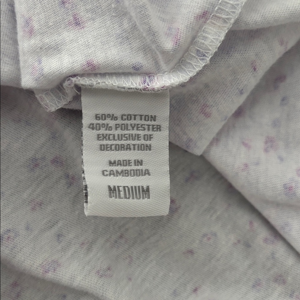 NWOT Aria white & purple floral cotton blend sleeveless nightgown, medium - Picture 6 of 6